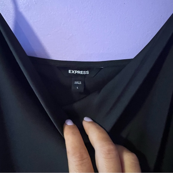 Express Black Satin Cowl Neck Cami - Picture 5 of 10